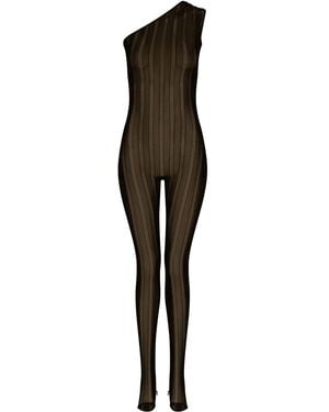 Dolce & Gabbana One-Shoulder Jacquard Jumpsuit - Black