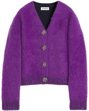 Lanvin ブラッシュド カーディガン - パープル
