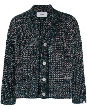 Bonsai Melierter Cardigan Mit V-Ausschnitt - Grün