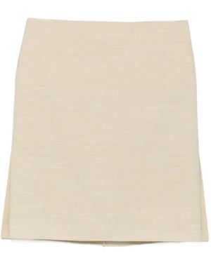 Calvin Klein Side-Slit Mini Skirt - Natural