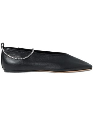 Loeffler Randall Emery Crystal-Strap Ballet Flats - Black