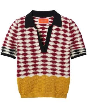 La DoubleJ Sunset Polo Top - Red