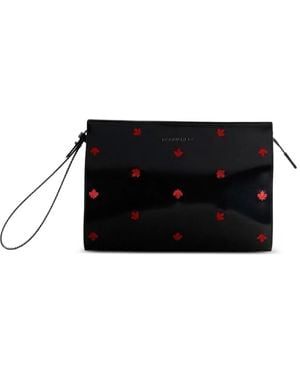 DSquared² Clutch Con Foglia D'Acero - Nero