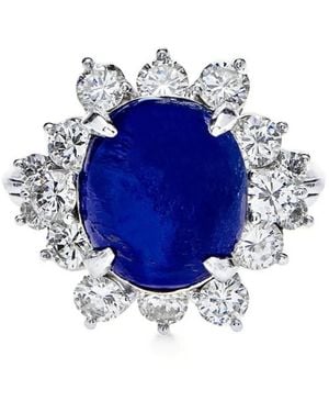 Jewels Aficionado Platinum Sapphire And Diamond Ring - Blue