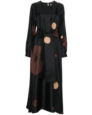 Co.Go Polka-Dot Tie Dress - Black