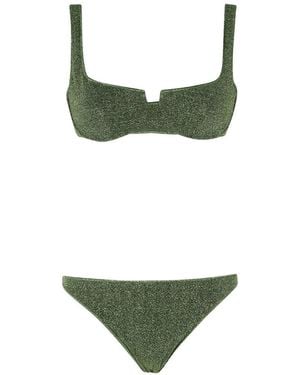 Oséree Glitter-Effect Bikini - Green