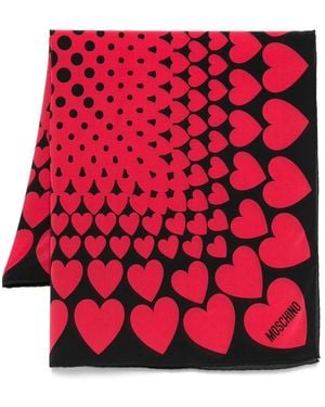 Moschino Heart-Print Scarf - Red