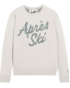 Mc2 Saint Barth Lettering-Detail Jumper - White