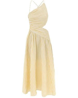 Zimmermann Cut Out Striped Dress - Metallic