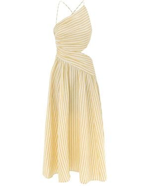Zimmermann Cascadian Stripe-Pattern Midi Dress - Metallic