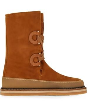 Ferragamo Botas Gancini Con Cordones - Marrón