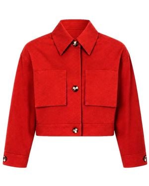 Maison Rabih Kayrouz Cropped Button-Up Jacket - Red