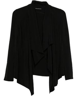 Yohji Yamamoto Draped Open-Front Jacket - Black