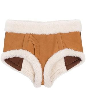 Natasha Zinko Kurze Shorts Aus Schafsleder - Weiß