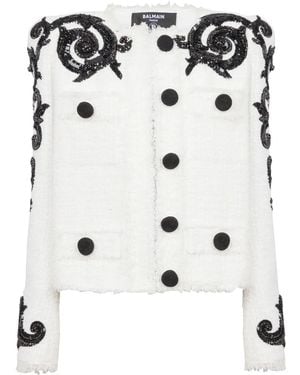Balmain ツイード ジャケット - ホワイト