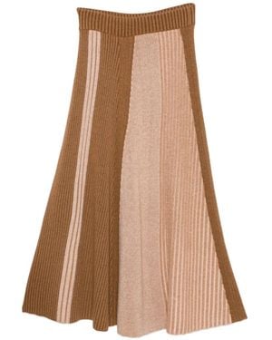 Bompard Patchwork Ribbed Skirt - Brown