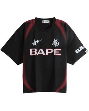 A Bathing Ape Logo-Print Cotton T-Shirt - Black