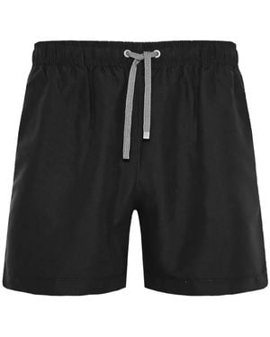 Benibeca Nero Scortese Logo-Print Drawstring Swim Shorts - Black