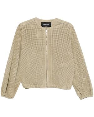 Fabiana Filippi Veste Zippée À Design Perforé - Natural