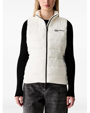 KARL LAGERFELD Logo-Print Quilted Gilet - Black