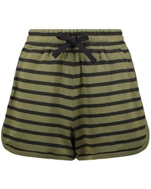 RED Valentino Striped Drawstring Shorts - Green