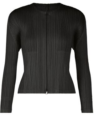 Pleats Please Issey Miyake Pleated Zip Jacket - Black