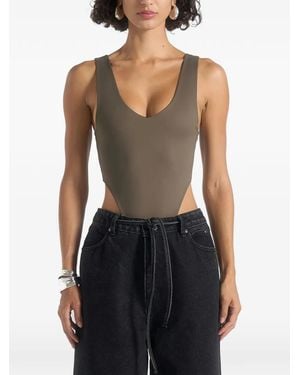 Manière De Voir V-Neck Bodysuit - Black