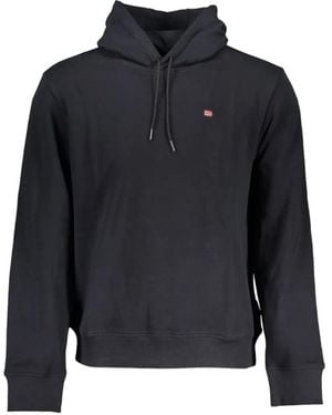 Napapijri Balis Logo-Patch Drawstring Hoodie - Blue