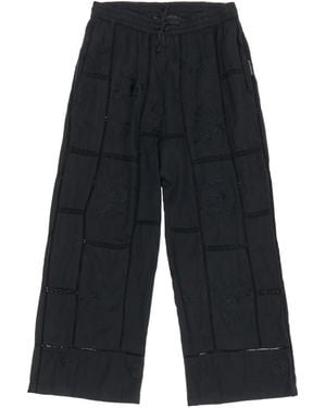 Bimba Y Lola Floral-Embroidered Trousers - Blue