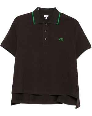 Loewe Logo-Embroidered Tipped Polo Shirt - Black