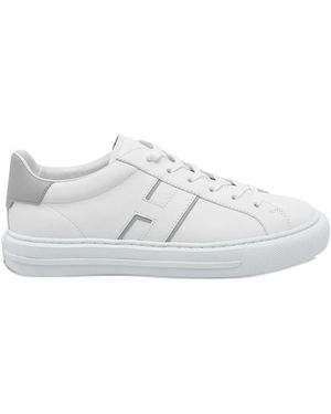 Hogan Lateral Logo Round Toe Trainers - White