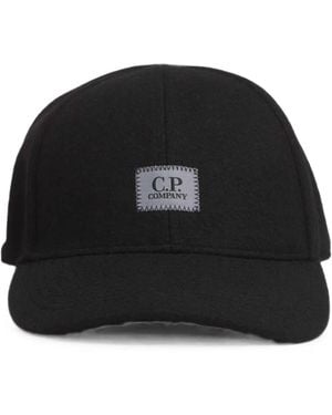 C.P. Company Nylon And Cotton Canvas Baseball Cap With Embroidered Logo Patch - Black