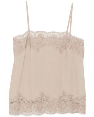 P.A.R.O.S.H. Lace-Trim Camisole Top - Natural