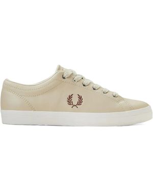 Fred Perry Logo-embroidered Leather Sneakers - White