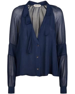 Alberta Ferretti Tie-Neck Top - Blue