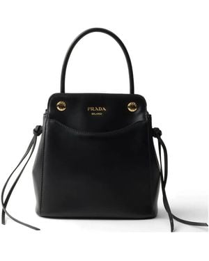 Prada Carry Mini Leather Handbag - Black