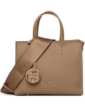V73 Grained Tote Bag - Brown