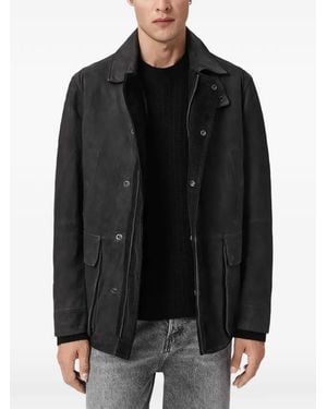 AllSaints Abrigo Bolton Encerado - Negro