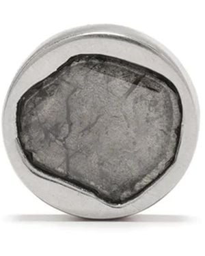Parts Of 4 Diamond-Embellished Single Stud Earring - Grey