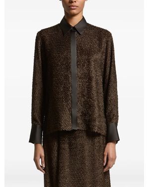 Peserico Textured-Finish Long-Sleeve Shirt - Brown