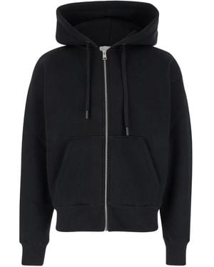 Ami Paris Zipped Ami De Coeur Hoodie - Black