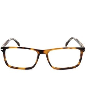 David Beckham Rectangle-Frame Glasses - Brown