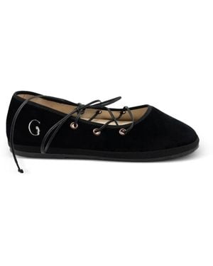 Gondolina Mascareta Lace-Up Ballet Flats - Black