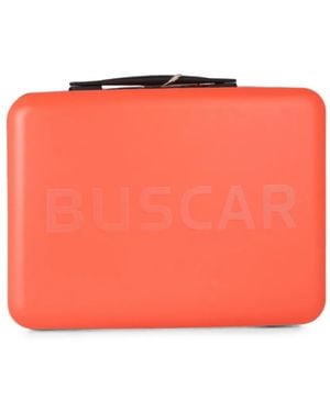 BUSCAR 1 Logo-Print Ribbed Suitcase - Orange