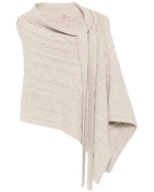 Ermanno Scervino Cable-Knit Cape - White