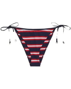 Tommy Hilfiger Striped Side-Tie Bikini Bottoms - Purple