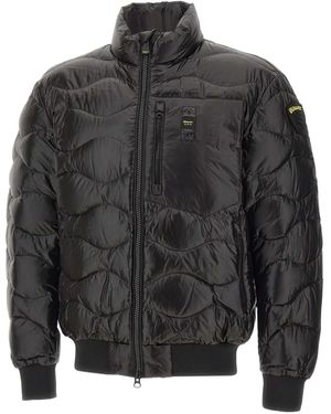 Blauer Quilted Bomber Jacket - Grey