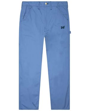 Needles Embroidered-Logo Pants - Blue