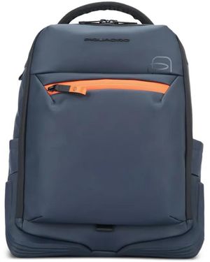 Piquadro Sac À Dos Zippé - Bleu