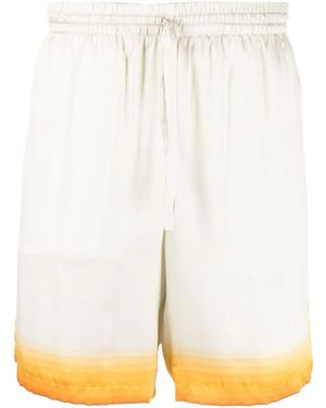 CASABLANCA Graphic-Print Silk Shorts - White